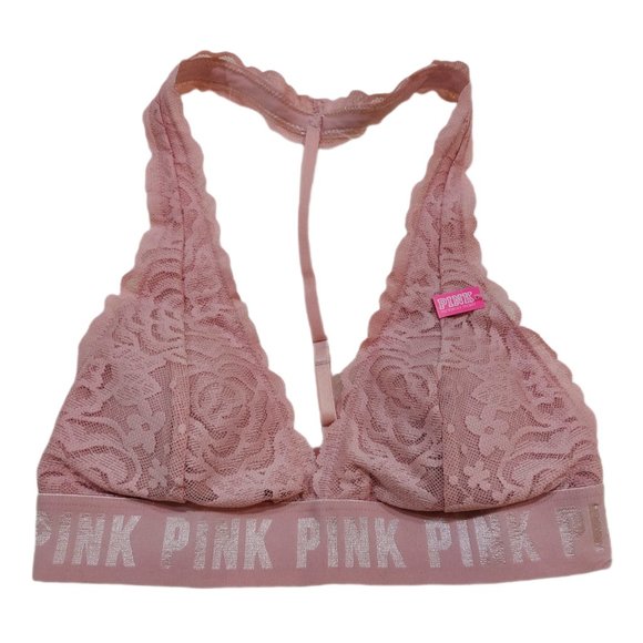 PINK Lace Halter Bralette - Picture 1 of 10